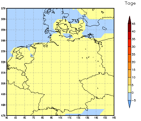 Gebietsmittel dieses Klimalaufs: 0 Tage