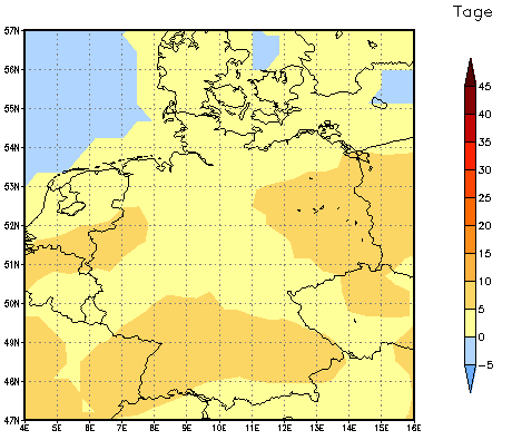 Gebietsmittel dieses Klimalaufs: +4 Tage