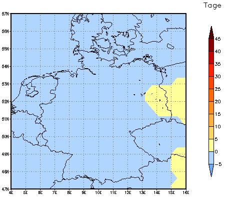 Gebietsmittel dieses Klimalaufs: 0 Tage