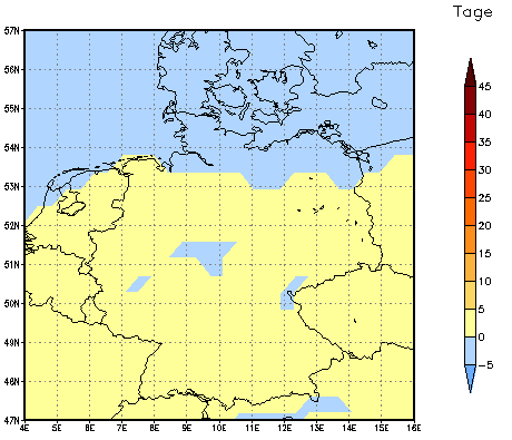 Gebietsmittel dieses Klimalaufs: 0 Tage