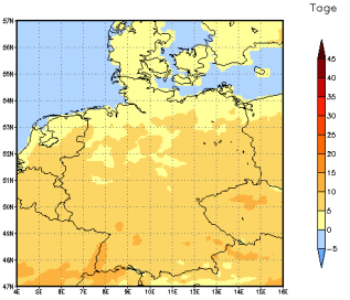 Gebietsmittel dieses Klimalaufs: +7 Tage