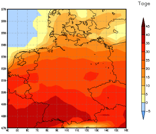 Gebietsmittel dieses Klimalaufs: +32 Tage