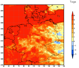 Gebietsmittel dieses Klimalaufs: +6 Tage