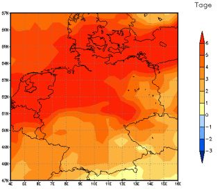 Gebietsmittel dieses Klimalaufs: +7 Tage