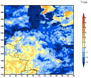 Gebietsmittel dieses Klimalaufs: -1 Tage