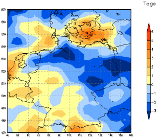 Gebietsmittel dieses Klimalaufs: -3 Tage