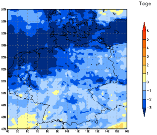 Gebietsmittel dieses Klimalaufs: -3 Tage