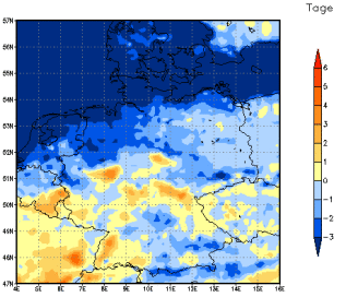 Gebietsmittel dieses Klimalaufs: -1 Tage