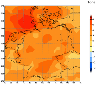 Gebietsmittel dieses Klimalaufs: +4 Tage