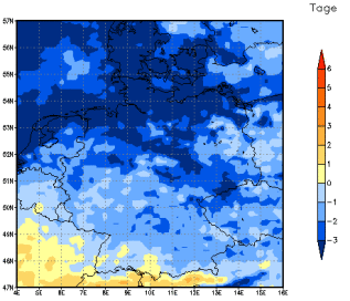Gebietsmittel dieses Klimalaufs: -3 Tage