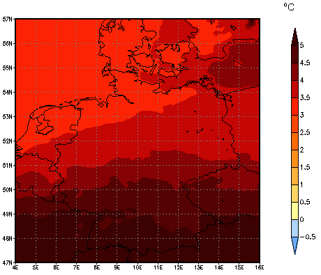 Gebietsmittel dieses Klimalaufs: +5°C