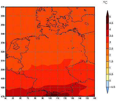 Gebietsmittel dieses Klimalaufs: +3°C
