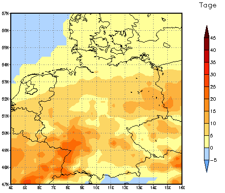 Gebietsmittel dieses Klimalaufs: +3 Tage