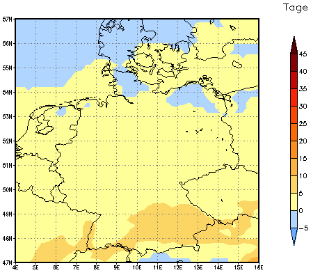 Gebietsmittel dieses Klimalaufs: 0 Tage