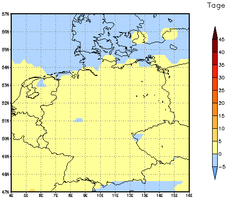 Gebietsmittel dieses Klimalaufs: 0 Tage