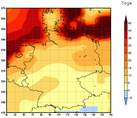 Gebietsmittel dieses Klimalaufs: +17 Tage