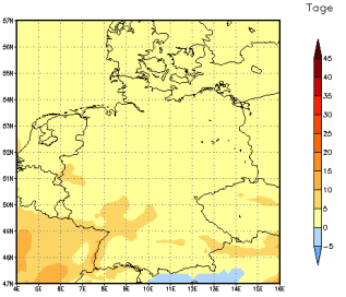 Gebietsmittel dieses Klimalaufs: +2 Tage