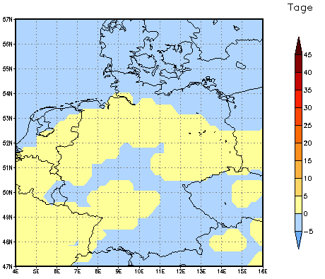 Gebietsmittel dieses Klimalaufs: 0 Tage