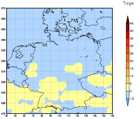 Gebietsmittel dieses Klimalaufs: 0 Tage