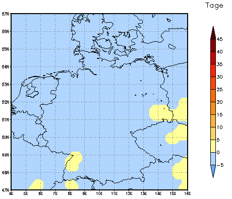 Gebietsmittel dieses Klimalaufs: 0 Tage