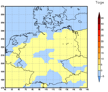 Gebietsmittel dieses Klimalaufs: 0 Tage