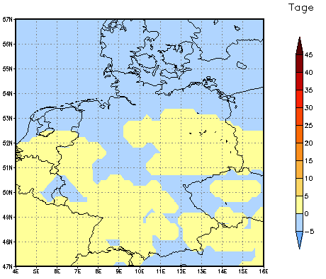 Gebietsmittel dieses Klimalaufs: 0 Tage