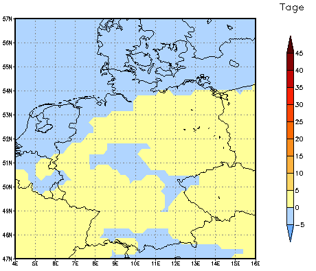 Gebietsmittel dieses Klimalaufs: 0 Tage