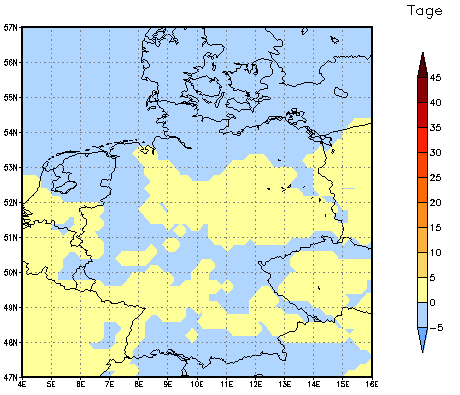 Gebietsmittel dieses Klimalaufs: 0 Tage