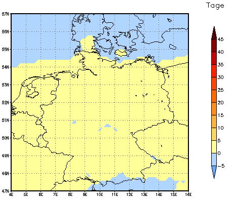 Gebietsmittel dieses Klimalaufs: 0 Tage