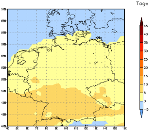 Gebietsmittel dieses Klimalaufs: +3 Tage