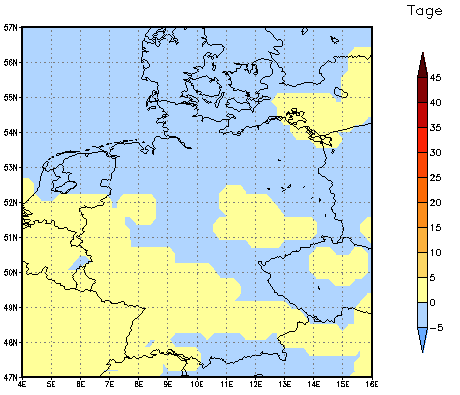 Gebietsmittel dieses Klimalaufs: 0 Tage