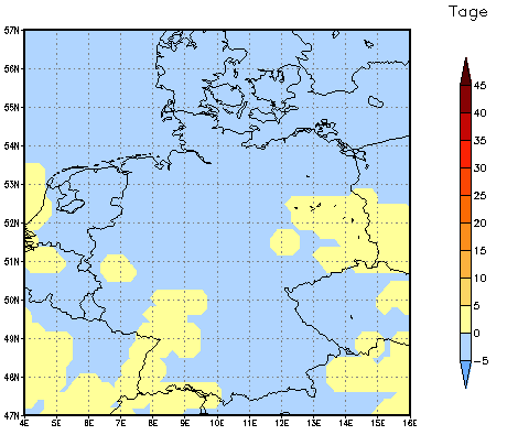 Gebietsmittel dieses Klimalaufs: 0 Tage