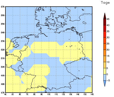 Gebietsmittel dieses Klimalaufs: 0 Tage