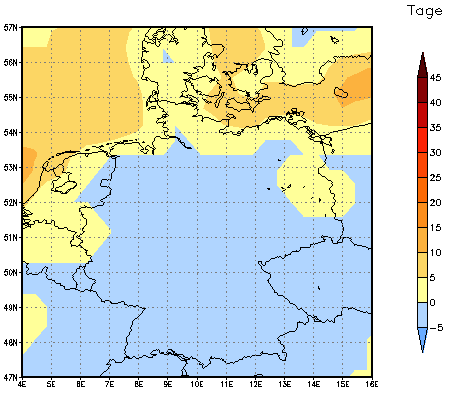 Gebietsmittel dieses Klimalaufs: 0 Tage