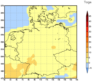 Gebietsmittel dieses Klimalaufs: +4 Tage