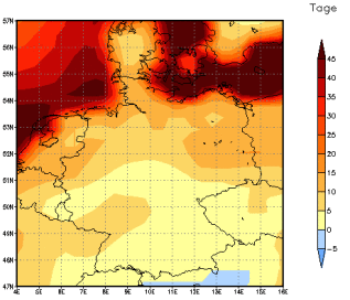 Gebietsmittel dieses Klimalaufs: +6 Tage