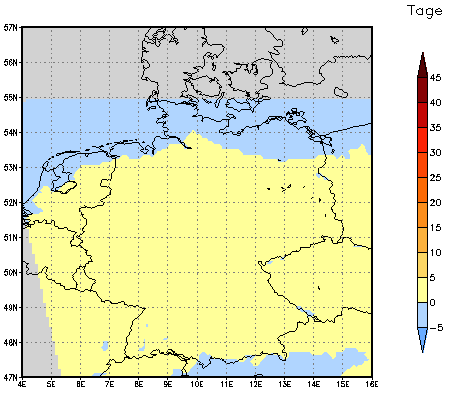 Gebietsmittel dieses Klimalaufs: 0 Tage