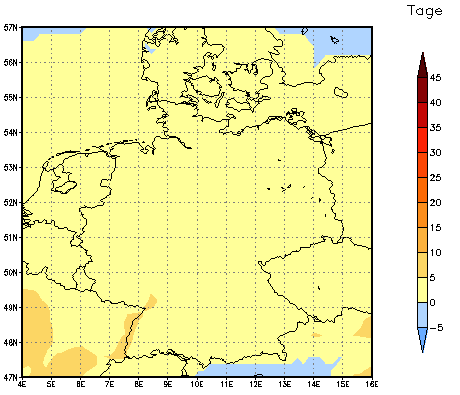 Gebietsmittel dieses Klimalaufs: 0 Tage