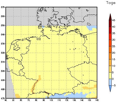 Gebietsmittel dieses Klimalaufs: 0 Tage