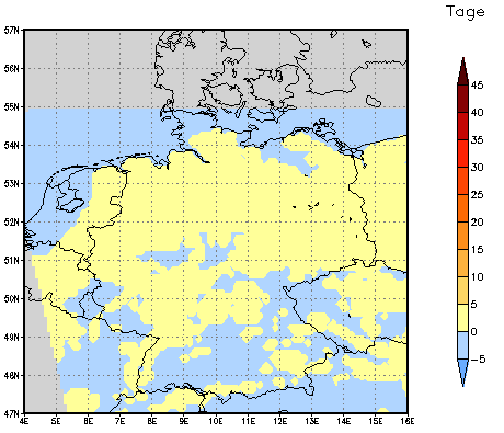 Gebietsmittel dieses Klimalaufs: 0 Tage