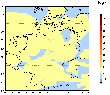 Gebietsmittel dieses Klimalaufs: 0 Tage