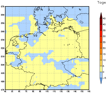 Gebietsmittel dieses Klimalaufs: 0 Tage