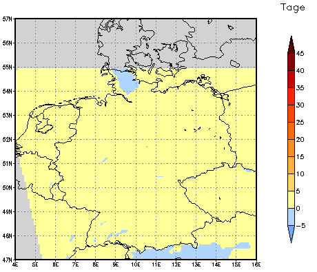 Gebietsmittel dieses Klimalaufs: 0 Tage