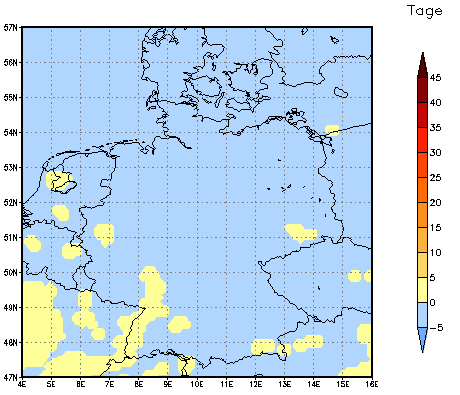 Gebietsmittel dieses Klimalaufs: 0 Tage