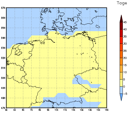 Gebietsmittel dieses Klimalaufs: 0 Tage