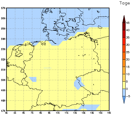 Gebietsmittel dieses Klimalaufs: 0 Tage