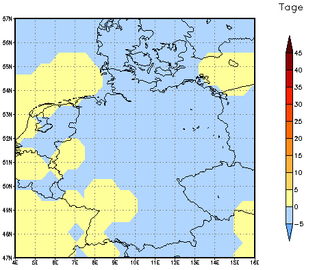 Gebietsmittel dieses Klimalaufs: 0 Tage