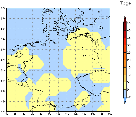 Gebietsmittel dieses Klimalaufs: 0 Tage