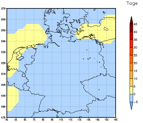 Gebietsmittel dieses Klimalaufs: 0 Tage