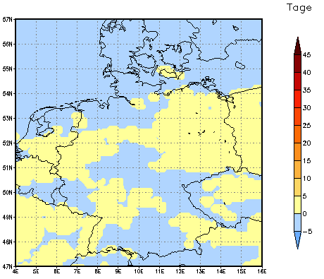 Gebietsmittel dieses Klimalaufs: 0 Tage